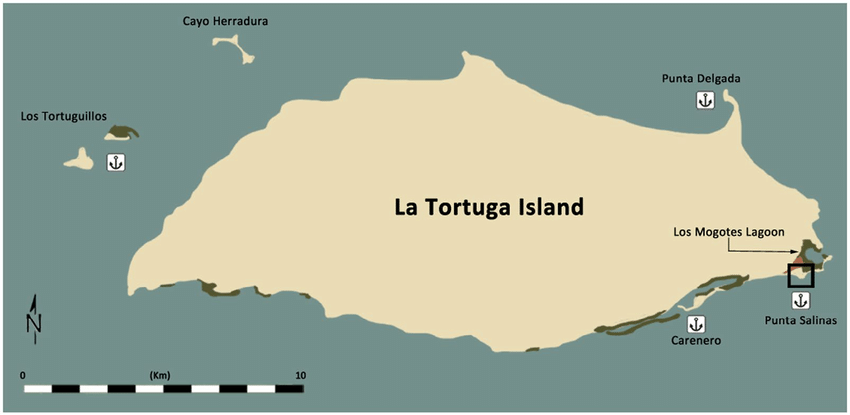 map-of-la-tortuga-island-and-its-main-anchorages